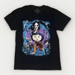 Coraline Movie Graphic T-Shirt Black Small 17x24 Laika Animation Horror Tee
